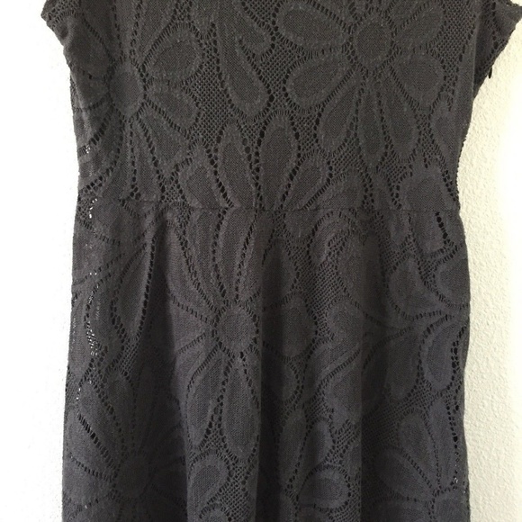 Anthropologie Gray Stretch Lace Skater Dress L - Picture 6 of 8